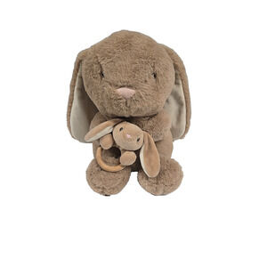 Animal Adventure 2022 Babys First Spring Bunny Tan Plush With Rattle 13 Inch